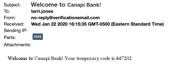 Registration confirmation email