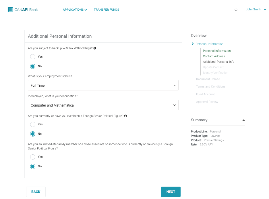 Additional Personal Information