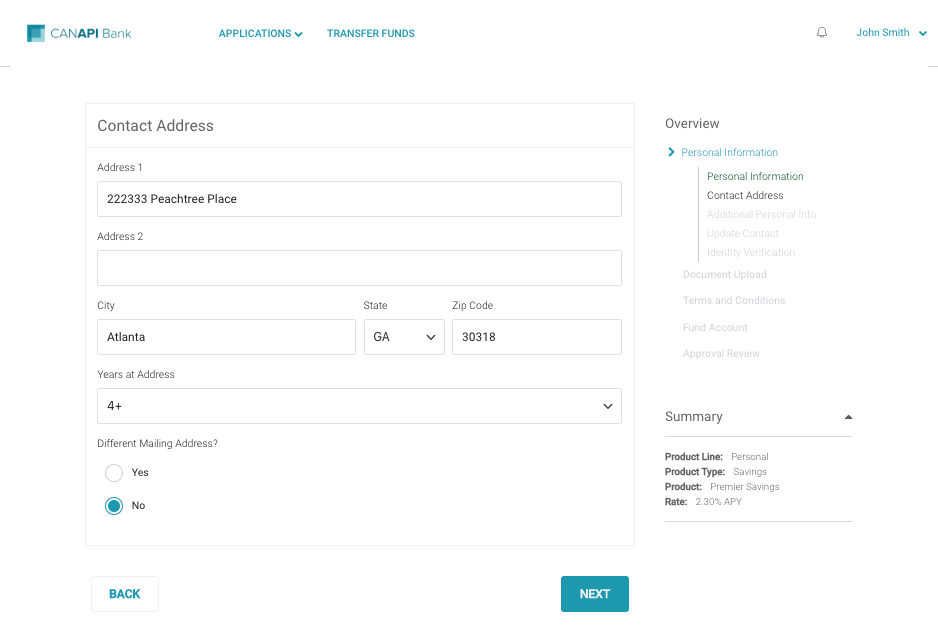 Personal Contact Address