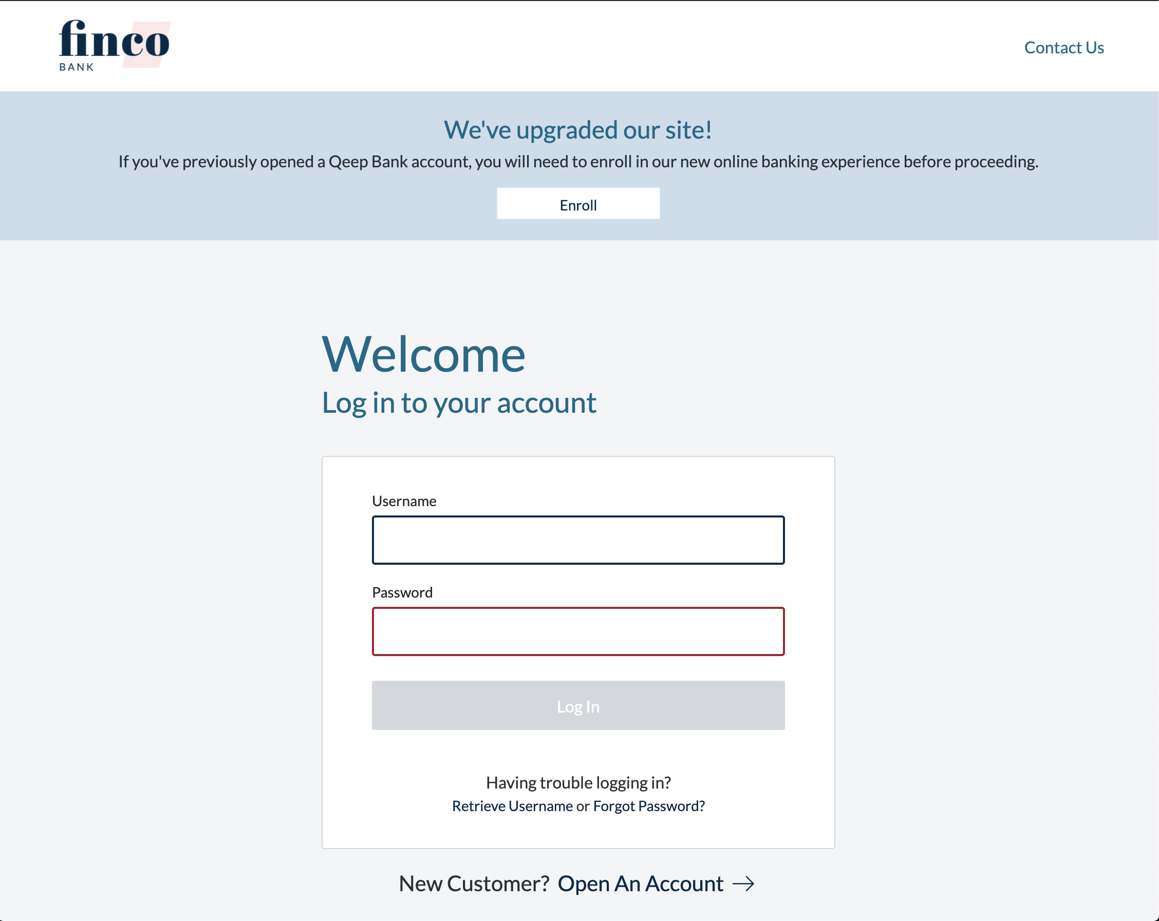 Welcome page